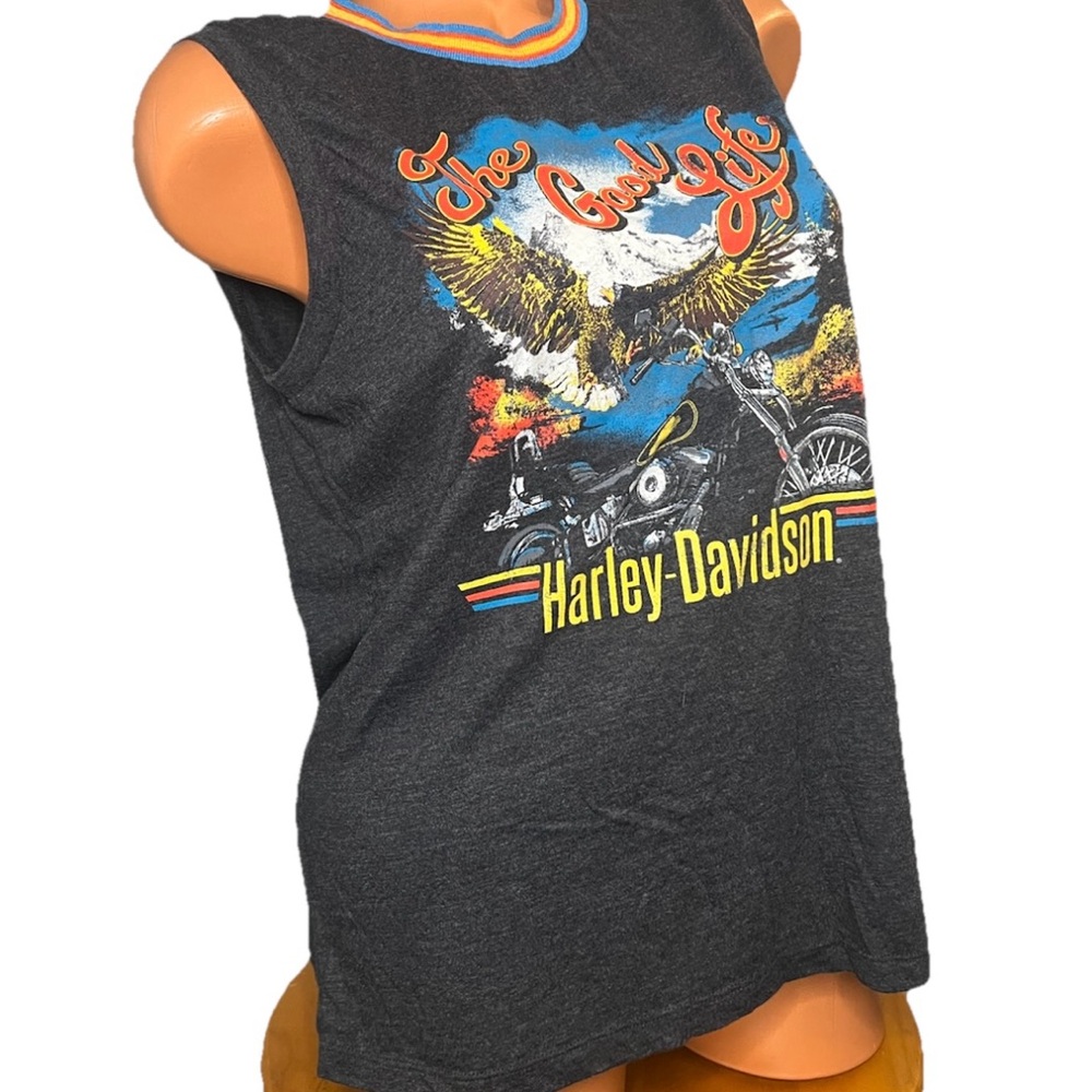 HARLEY DAVIDSON Women’s Muscle Tank Top L Charcoal THE GOOD LIFE